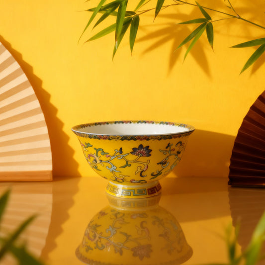 Enamel color bowl Bone china rice bowl Noodle bowl Small bowl Tall bowl Ceramic soup bowl Guochaofeng gift bowl Chinese style