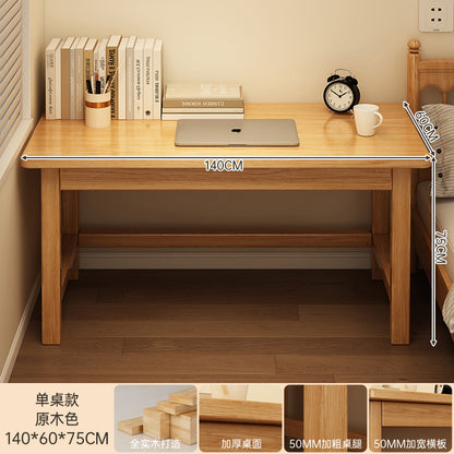 Solid wood desk thickened desktop home office desk and chair workbench rectangular bedroom computer table simple desk