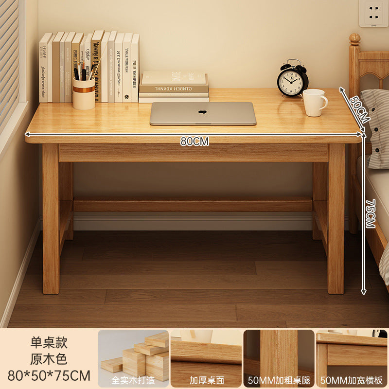 Solid wood desk thickened desktop home office desk and chair workbench rectangular bedroom computer table simple desk