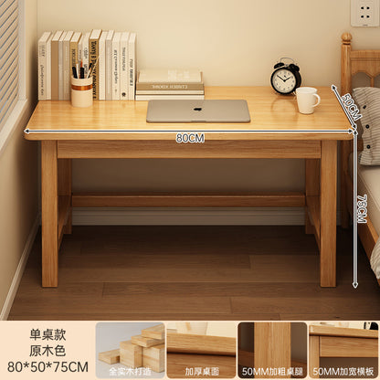 Solid wood desk thickened desktop home office desk and chair workbench rectangular bedroom computer table simple desk