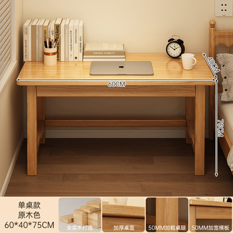 Solid wood desk thickened desktop home office desk and chair workbench rectangular bedroom computer table simple desk