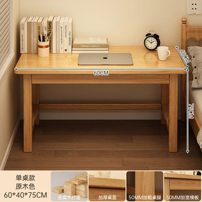 Solid wood desk thickened desktop home office desk and chair workbench rectangular bedroom computer table simple desk
