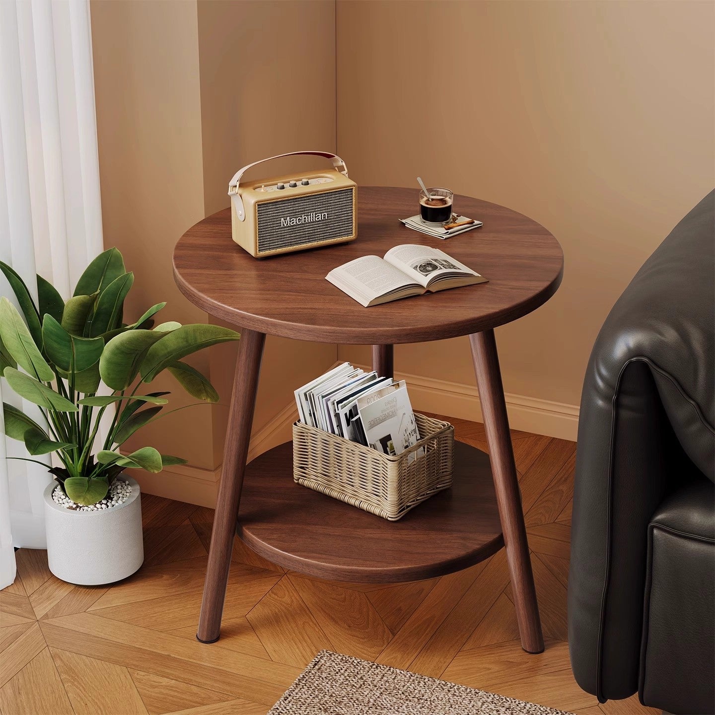 Small round table coffee table simple living room household sofa side few bedroom bedside table creative mini simple balcony table