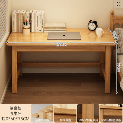 Solid wood desk thickened desktop home office desk and chair workbench rectangular bedroom computer table simple desk