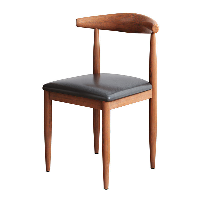 Dining chair, home light luxury chair, Nordic simple desk chair, modern restaurant chair, imitation solid wood iron horn chair