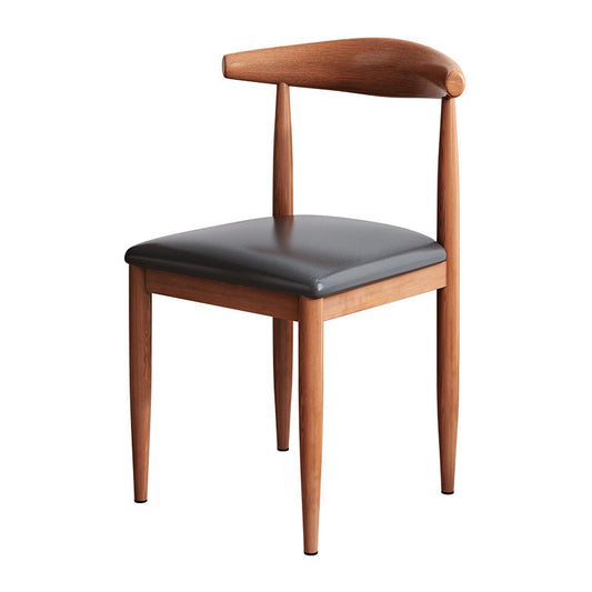 Dining chair, home light luxury chair, Nordic simple desk chair, modern restaurant chair, imitation solid wood iron horn chair