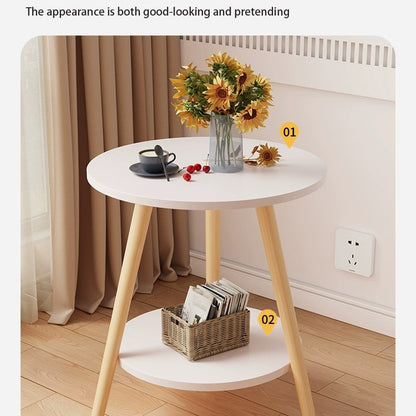Small round table coffee table simple living room household sofa side few bedroom bedside table creative mini simple balcony table