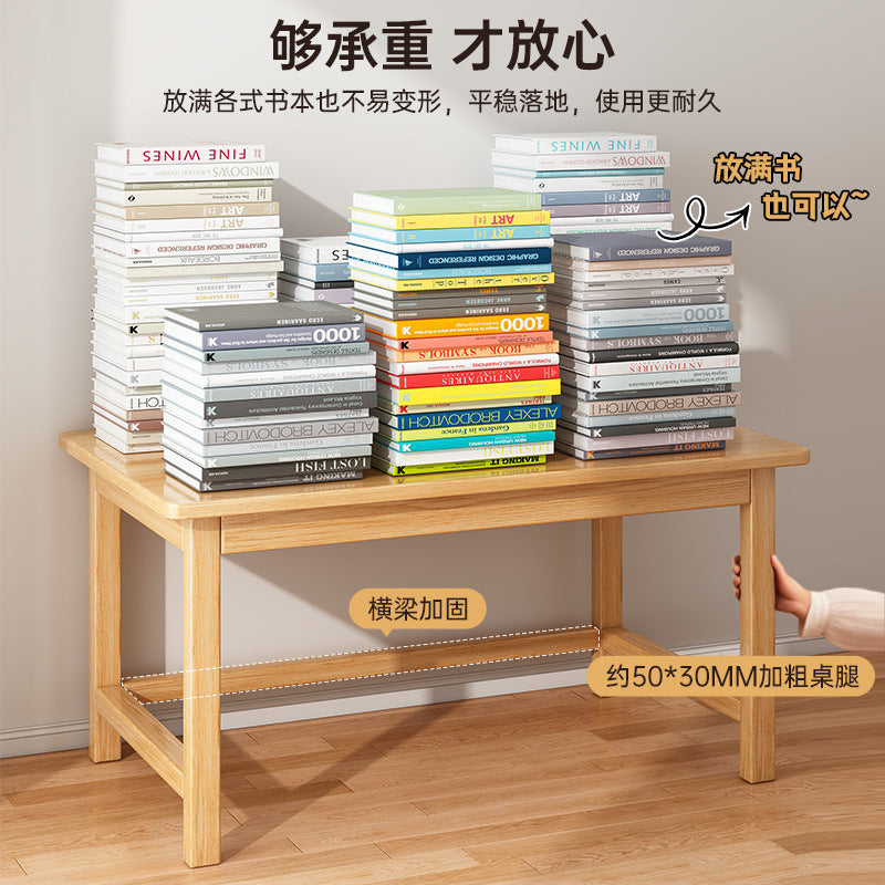 Solid wood desk thickened desktop home office desk and chair workbench rectangular bedroom computer table simple desk