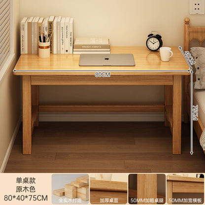 Solid wood desk thickened desktop home office desk and chair workbench rectangular bedroom computer table simple desk